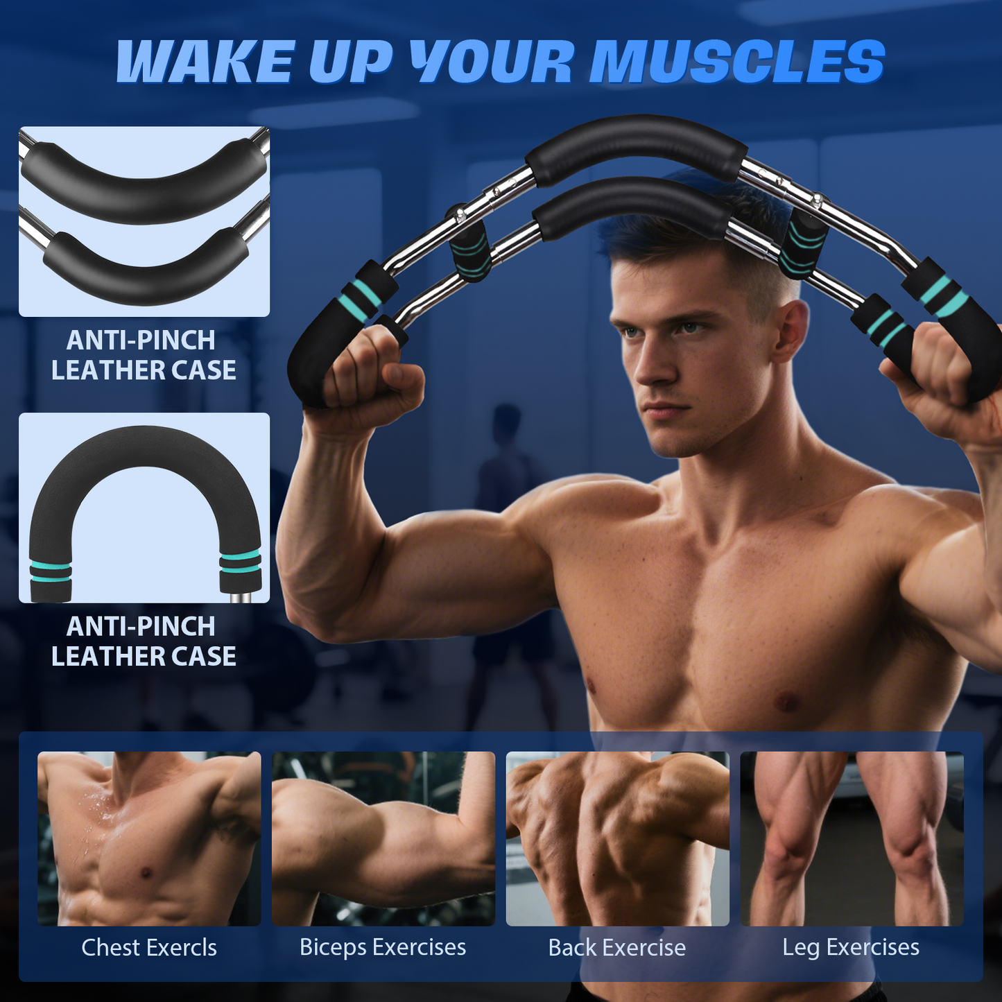 Entraîneur Bras Twister 20-60Kg – Appareil Musculation Poitrine Réglable – Ressort Résistance Fitness