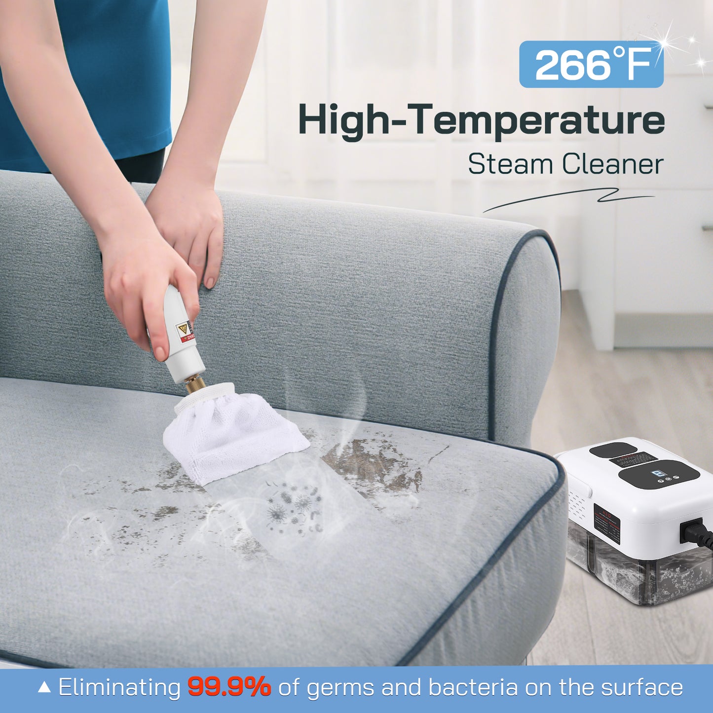 Nettoyeur Vapeur Portable 2500W – Machine Haute Température pour Maison et Voiture