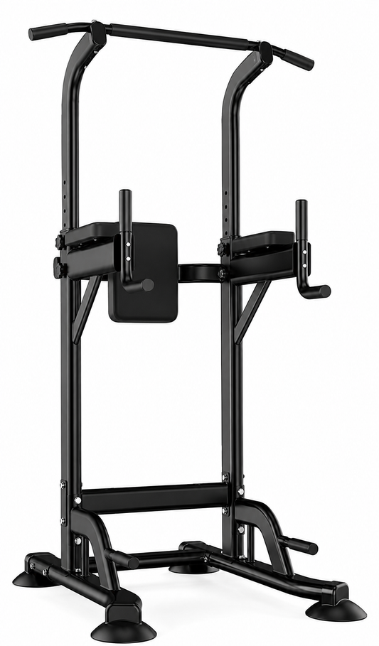 Station de Musculation Multifonction Power Tower – Barre de Traction Réglable 10 Niveaux, Chaise Romaine & Dips – Home Gym