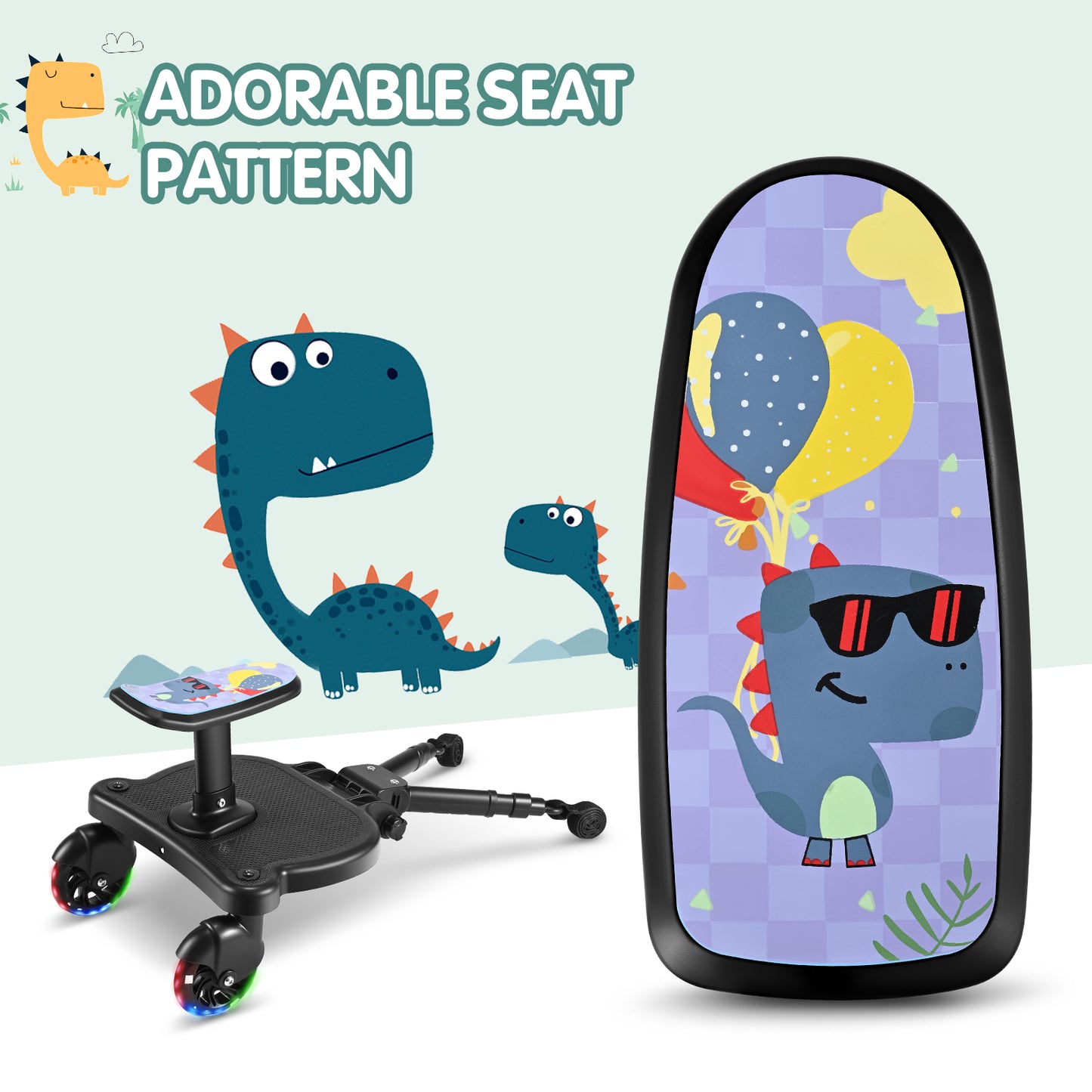Plateforme Poussette Universelle avec Siège – Marchepied Enfant pour Poussette Double