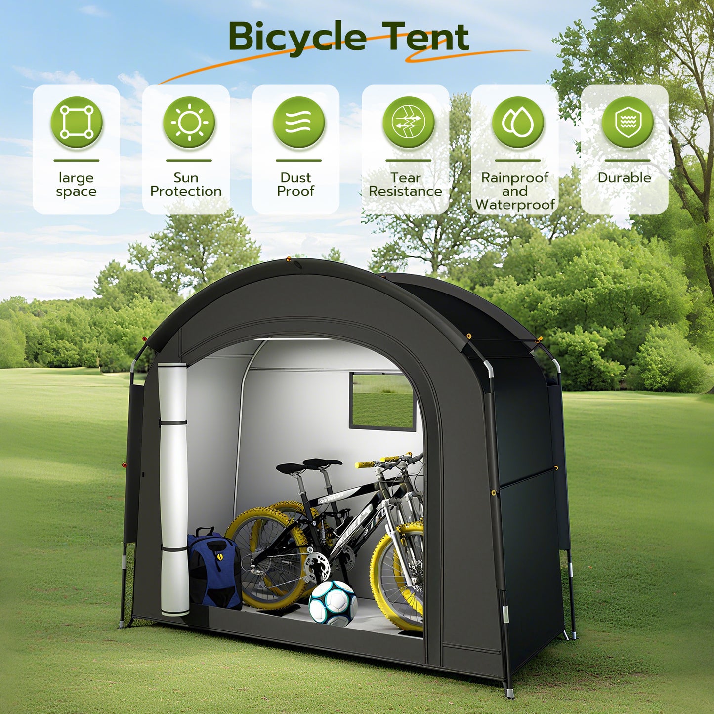 Abri de Rangement pour Vélo Étanche et Pliable – Tente de Protection pour 1 à 2 Vélos