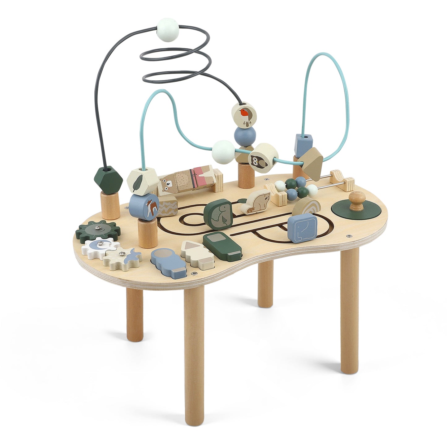 Table d’Activités Montessori en Bois – Jouet Sensoriel Éducatif pour Enfants 2-4 Ans