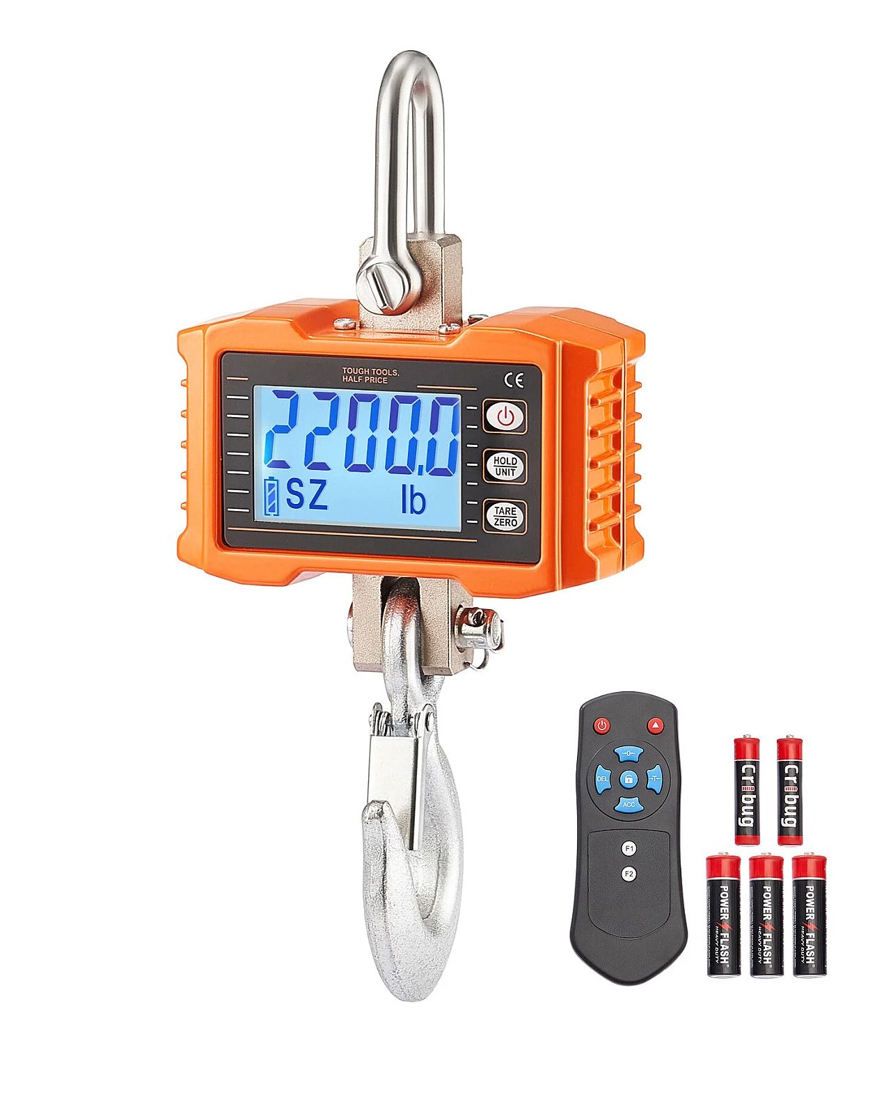 Balance Numérique Suspendue 1000kg / 2000kg – Balance de Grue Industrielle avec Télécommande – Écran LCD Rétroéclairé