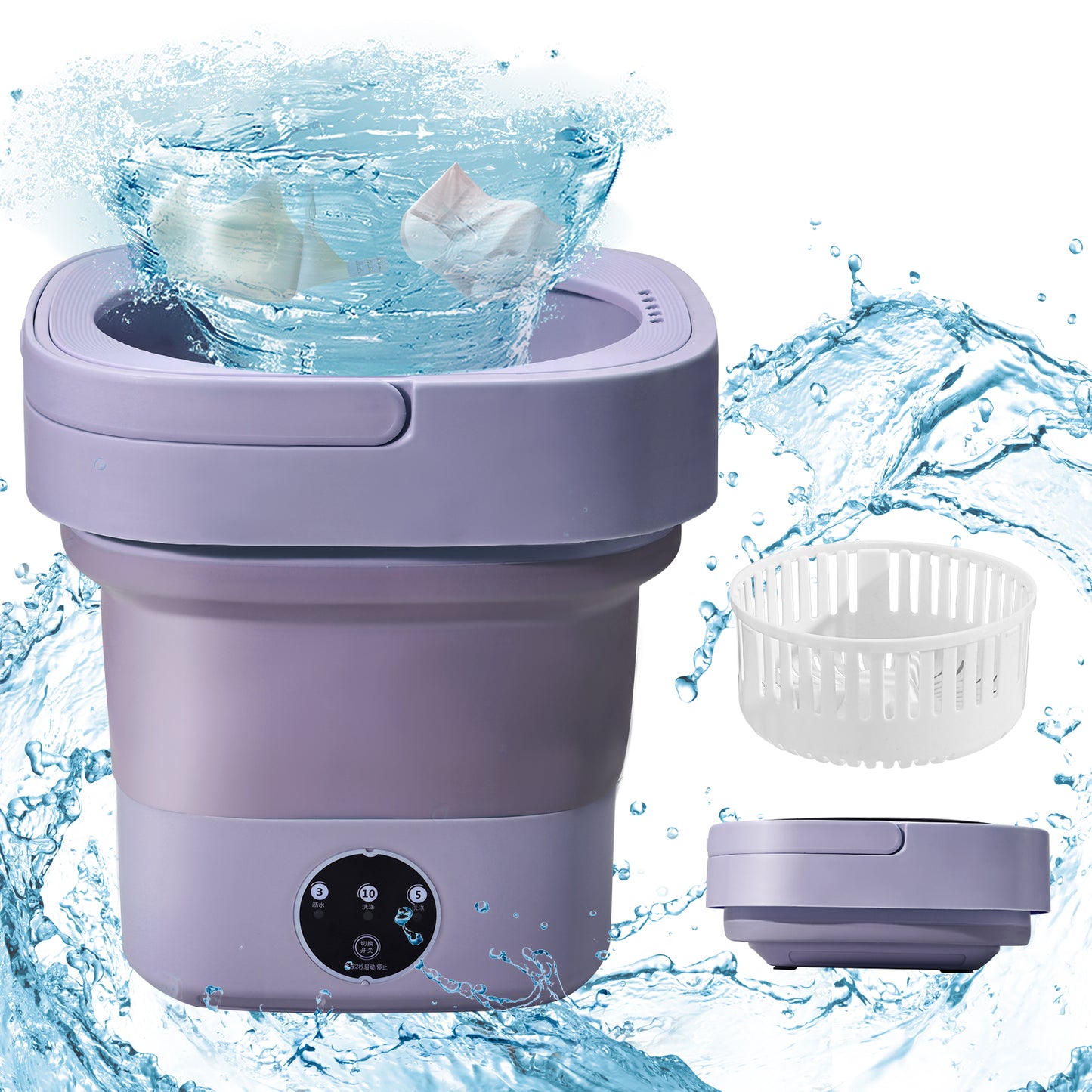 Mini Machine à Laver Pliante 6,5 L – Seau à Linge Portable pour Sous-Vêtements et Chaussettes