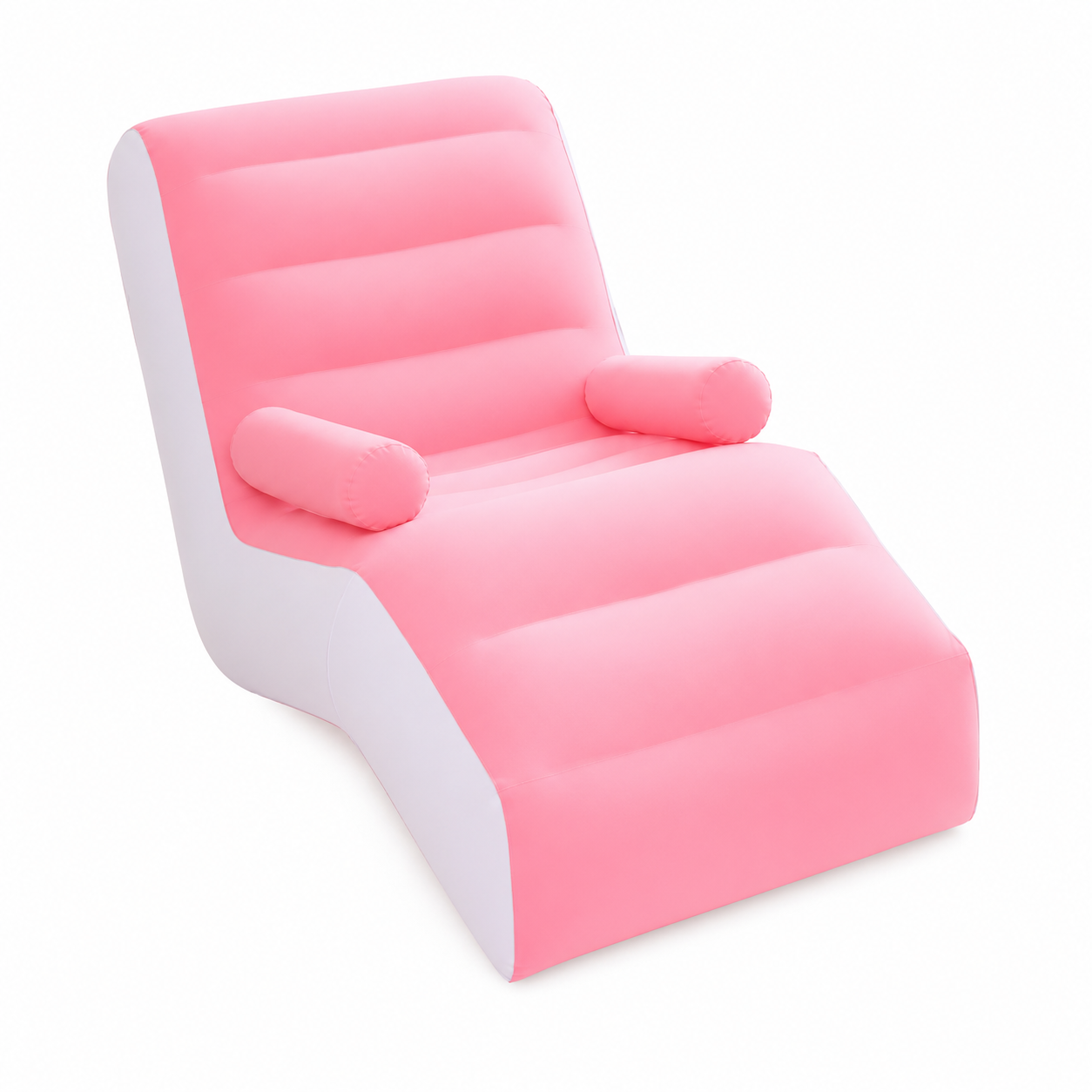 Fauteuil Gonflable Inclinable avec Accoudoirs – Chaise Longue Pliable Intérieur Extérieur – Rose