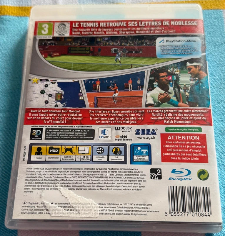 jeu playstation 3 virtua tennis 4
