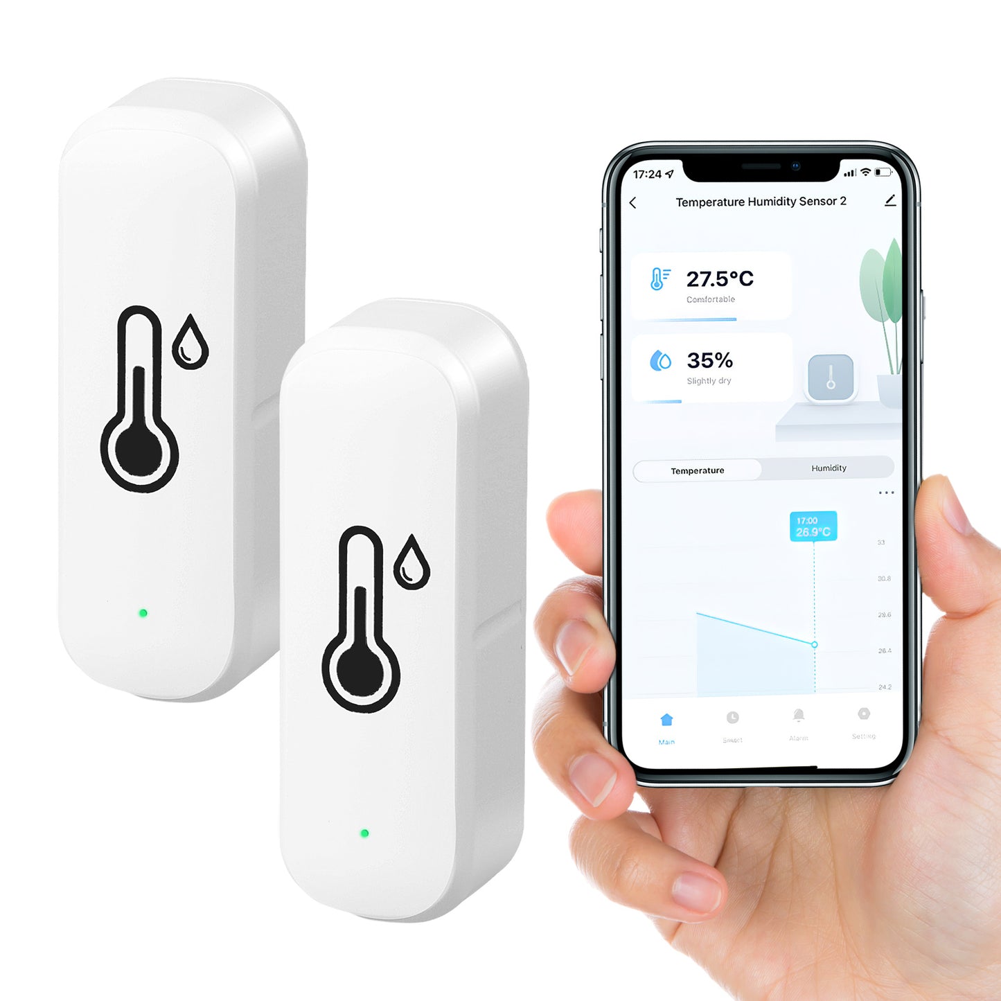 Thermomètre Hygromètre WiFi Intelligent – Capteur Température Humidité Intérieur