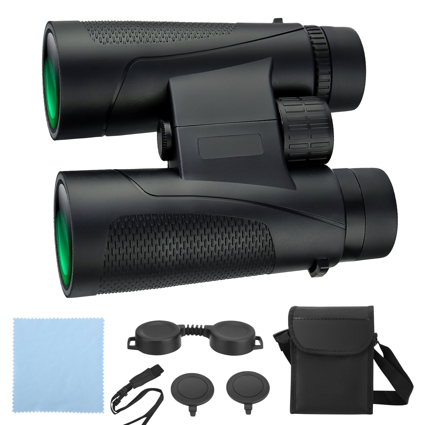 Jumelles 12x42 HD Étanches avec Prisme BAK4 – Vision Longue Distance, Antibuée, Compactes pour Randonnée, Observation Nature et Voyage