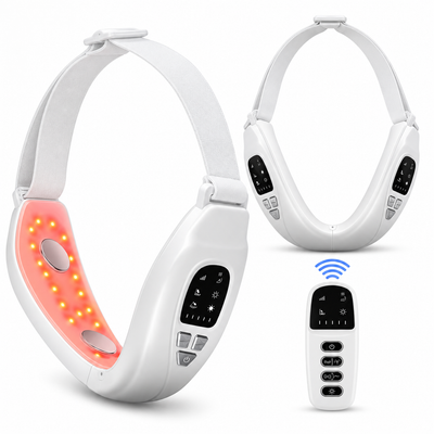 Masseur Facial Électrique Forme V – 6 Modes Lifting Anti-Rides – Lumières LED Bleue & Rouge – Soin Visage Raffermissant