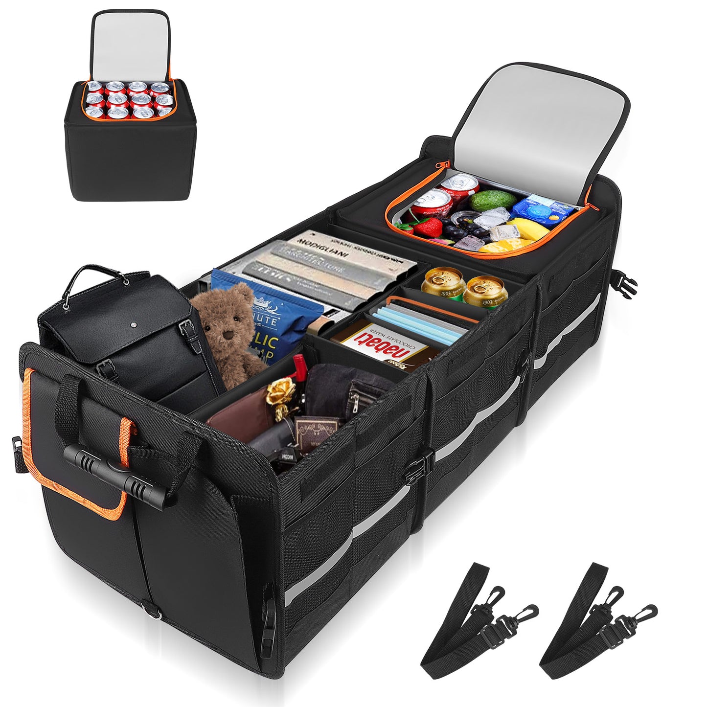 Organisateur Coffre Voiture Pliable – Sac Isotherme Intégré Anti-Fuite – Compartiments Multiples SUV Camion