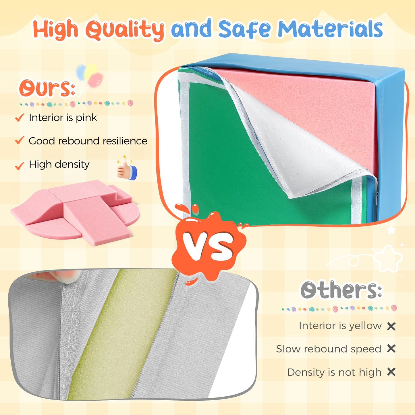 Ensemble de Modules de Motricité en Mousse pour Bébé – 6 Pièces – Aire de Jeux Enfant – Blocs PU/EPE – Développement Motricité