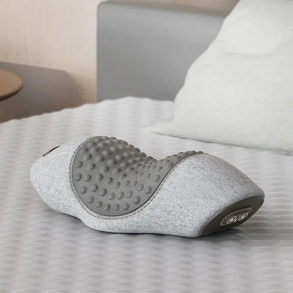 Oreiller de Massage Cervical Chauffant Électrique – Coussin Orthopédique pour Nuque et Cou – Fonction Vibrations et Chaleur – Relaxation Sommeil et Dos