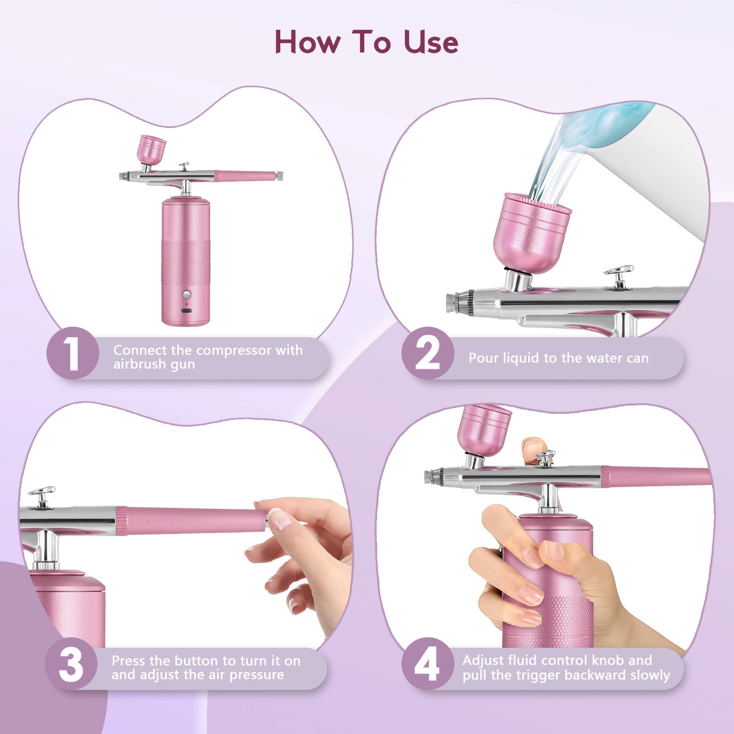 Aérographe Sans Fil avec Compresseur – Kit Portable Rechargeable pour Ongles et Peinture