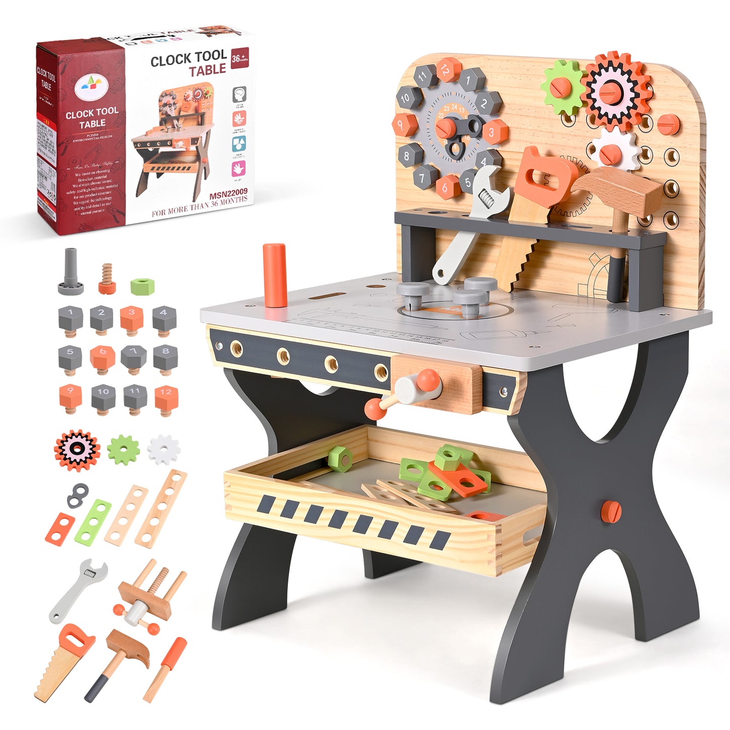 Établi Jouet Enfant en Bois – Banc à Outils Créatif Jeu de Construction Simulation