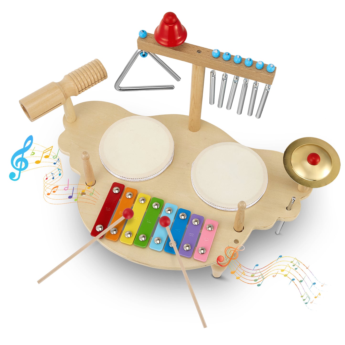 Table Musicale Montessori en Bois pour Enfants – Jouets Éducatifs Instruments de Musique Bébé