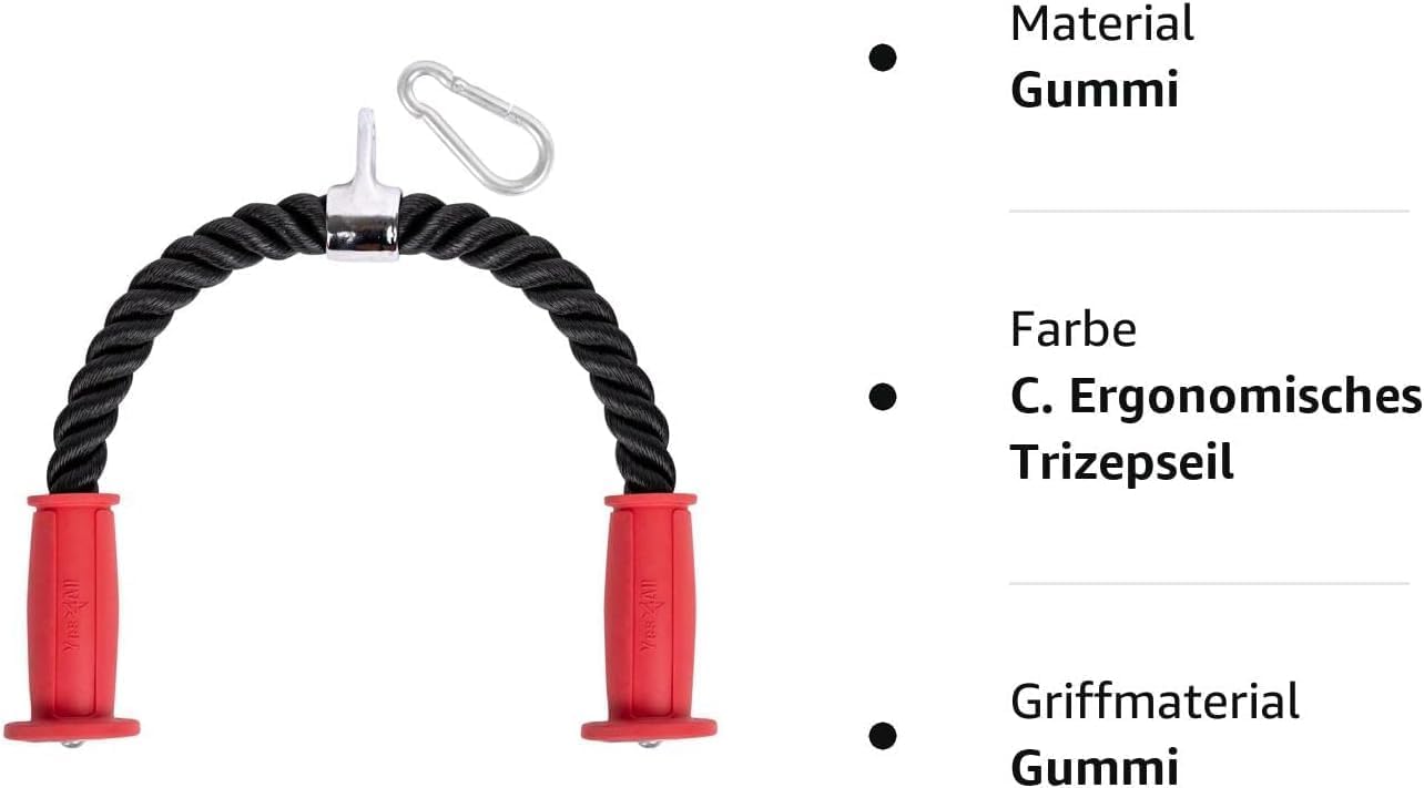 Corde Triceps Musculation avec Mousqueton pour Poulie Fitness Tirage Haute et Basse Renforcement Musculaire