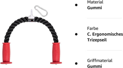 Corde Triceps Musculation avec Mousqueton – Poulie Fitness, Tirage Haute & Basse, Renforcement Musculaire
