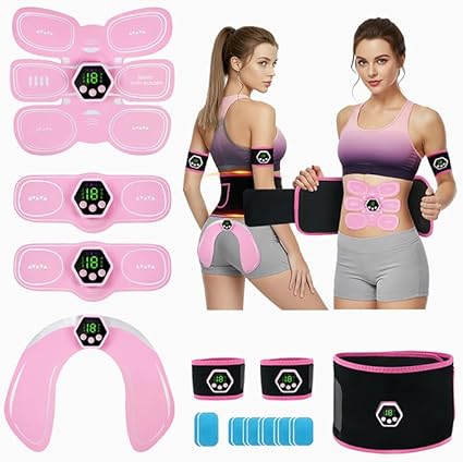 Electrostimulateur Musculaire EMS Abdominaux Bras Jambes Fessiers Homme Femme – Ceinture de Musculation Électrostimulation 6 Modes 19 Intensités – Fitness & Remise en Forme