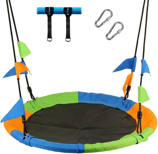 Balançoire Nid d'Oiseau 120 cm – Siège Suspendu Extérieur pour Enfants et Adultes, Corde Réglable, Charge Élevée