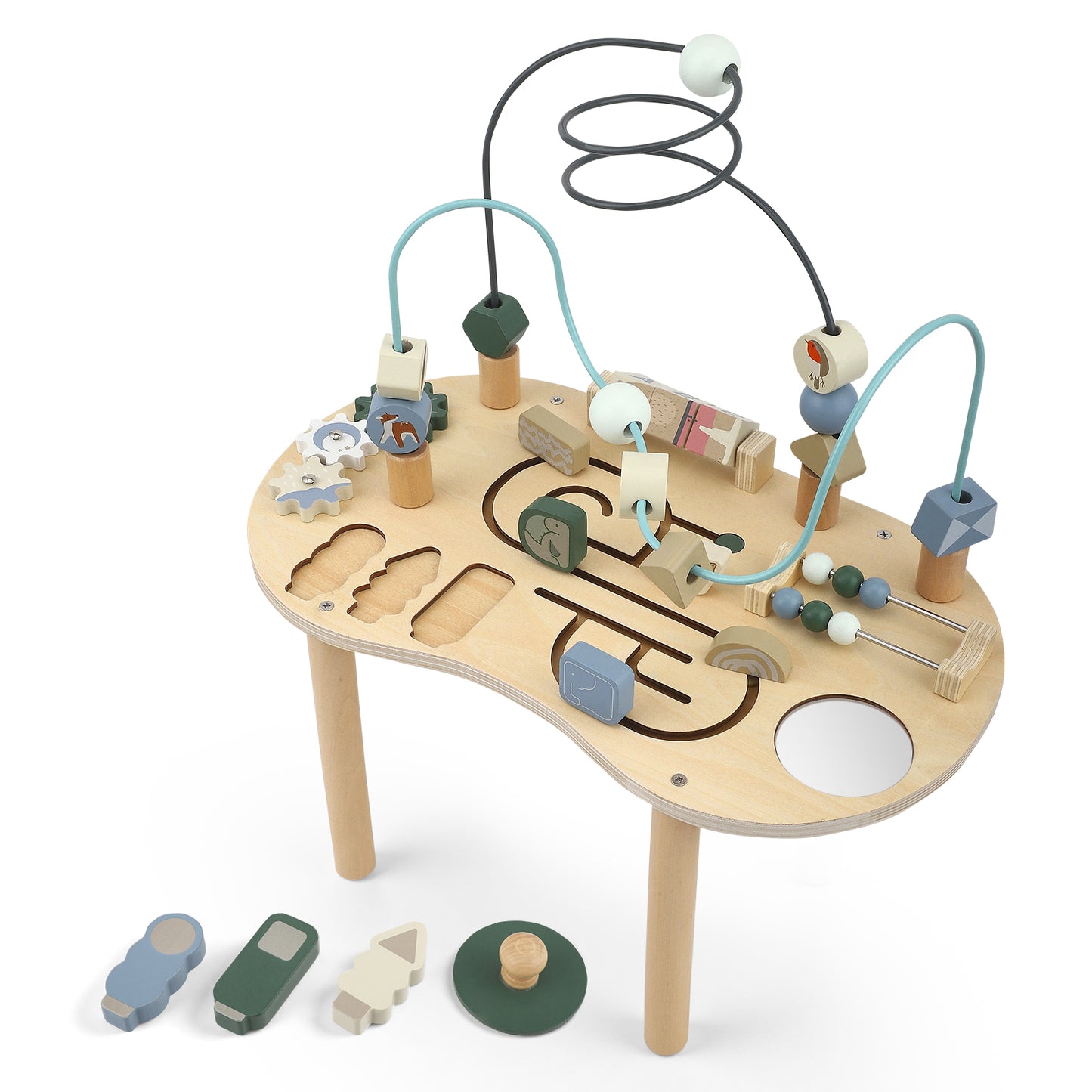 Table d’Activités Montessori en Bois – Jouet Sensoriel Éducatif pour Enfants 2-4 Ans