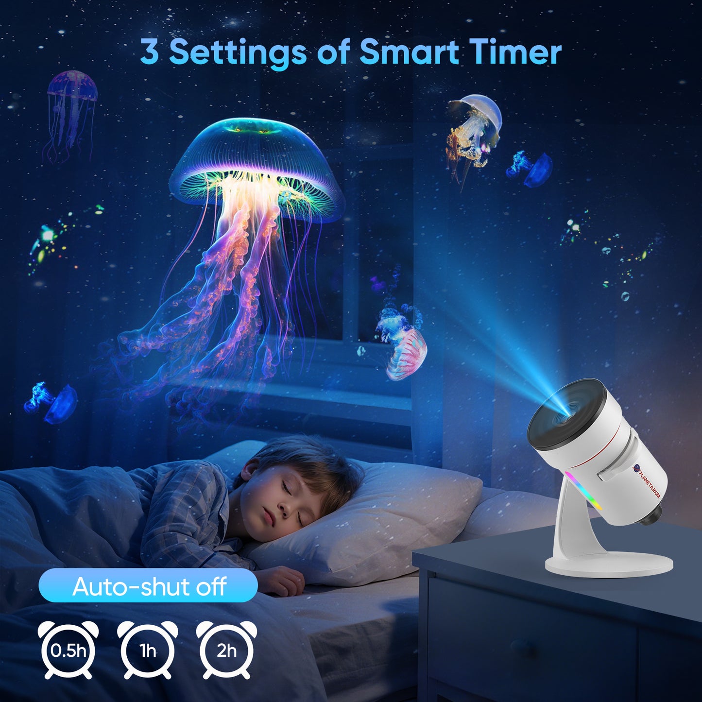Projecteur Ciel Étoilé LED 360° – Veilleuse Galaxy Rotative avec 10 Disques HD, Lumière Ambiance Chambre Enfant & Adulte