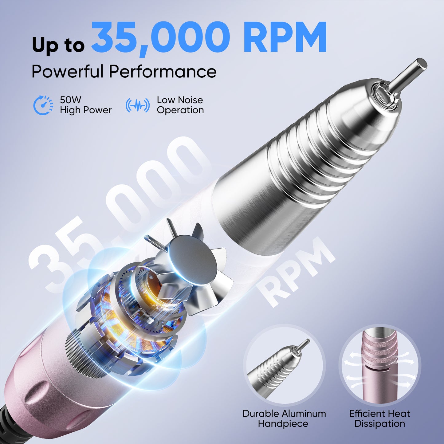 Perceuse à Ongles Électrique 35 000 tr/min – Machine Manucure Professionnelle Moteur Sans Balais