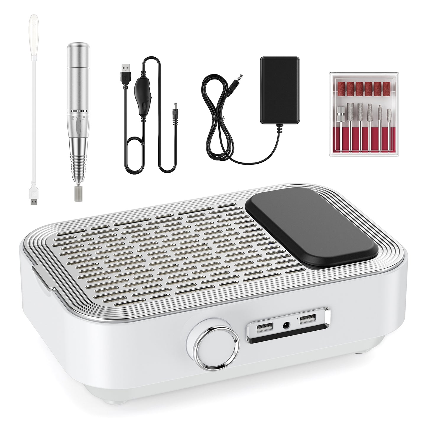 Machine à Ongles Professionnelle 12-en-1 35000 Tr/min avec Écran LCD – Ponceuse Électrique Nail Art avec Aspirateur de Poussière – Kit Manucure Rechargeable
