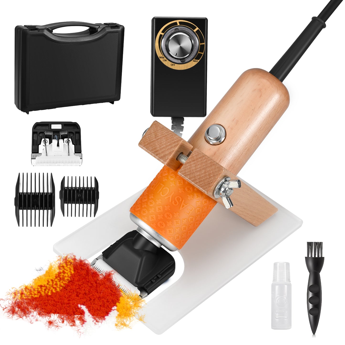 Tondeuse Électrique Professionnelle 200W pour Chien et Chat – Ciseaux Électriques Silencieux avec Accessoires de Coupe – Kit Toilettage Animaux Faible Bruit