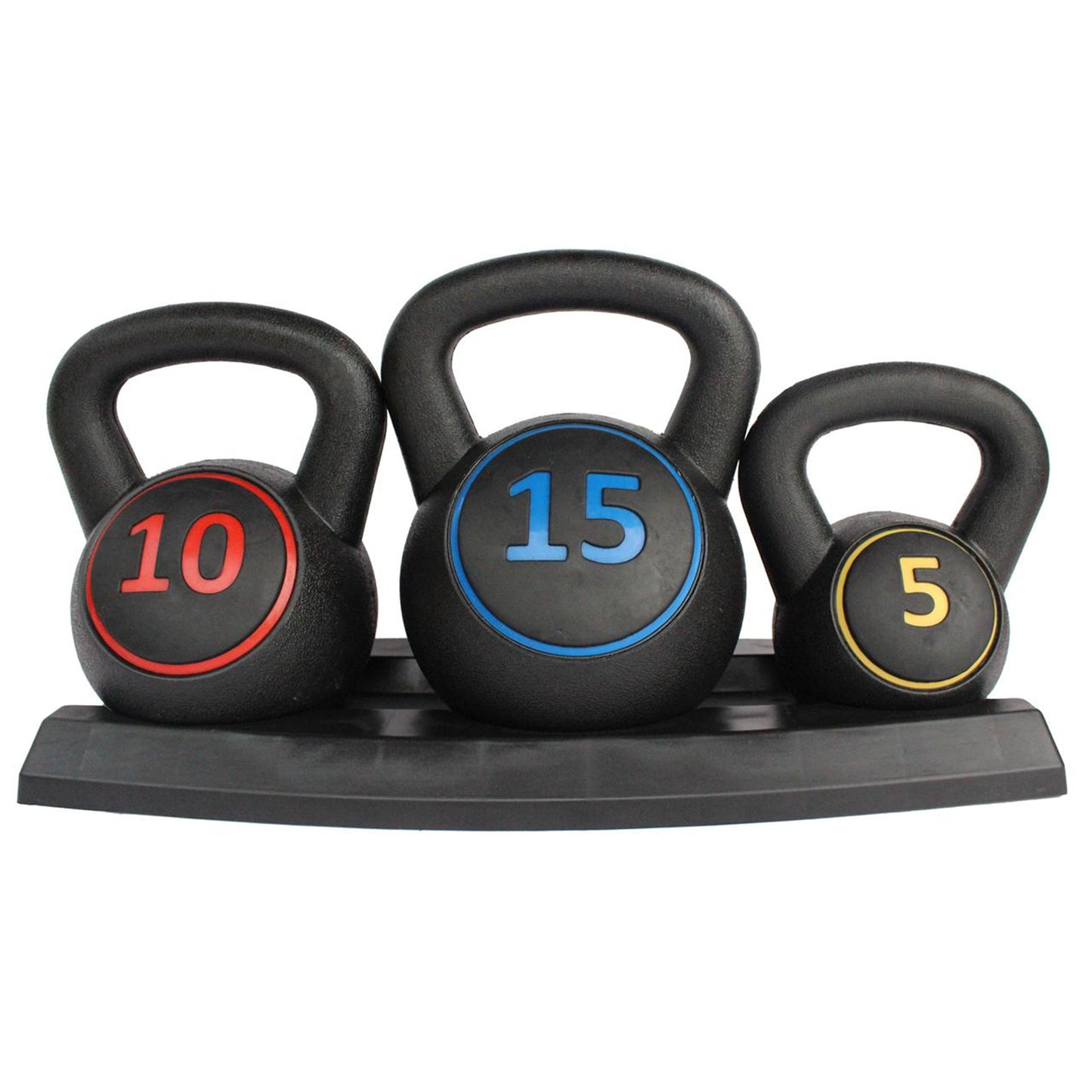 Ensemble Kettlebells Fitness 3 Pièces avec Support Poids Musculation Cross Training Salle de Sport Maison