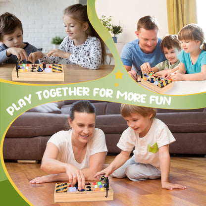 Planche Montessori Sensorielle en Bois – Tableau d’Activités LED – Jouet Éducatif 2 à 4 Ans