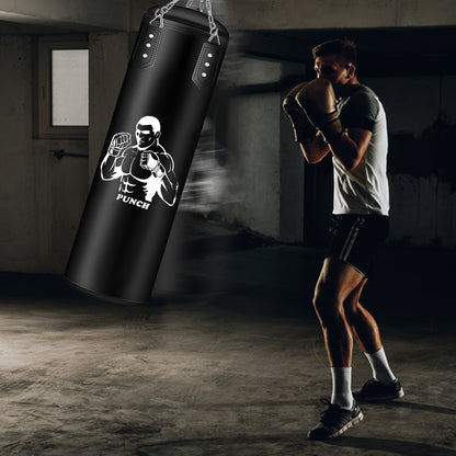 Sac de Frappe 120 cm avec Gants et Accessoires – Sac de Boxe pour Entraînement Fitness et MMA – Suspension Incluse – Adulte Débutant Confirmé