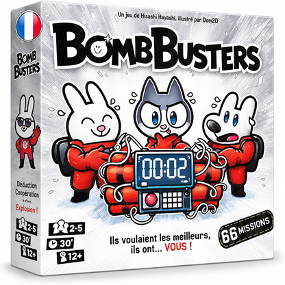 Bomb Busters – Jeu de Société Coopératif et Stratégique dès 12 Ans – 66 Missions de Désamorçage – Jeu de Réflexion et Déduction – 2 à 5 Joueurs – Version Française
