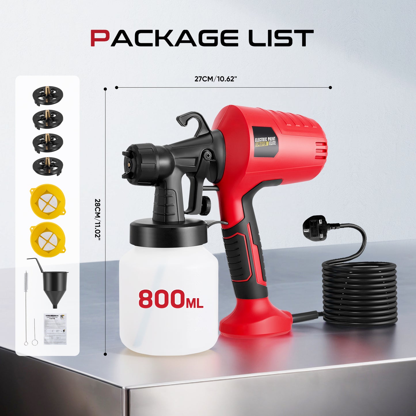 Pistolet de Pulvérisation Électrique 500W Sans Fil HVLP – Aérographe Peinture 18V – Meubles Acier Mur
