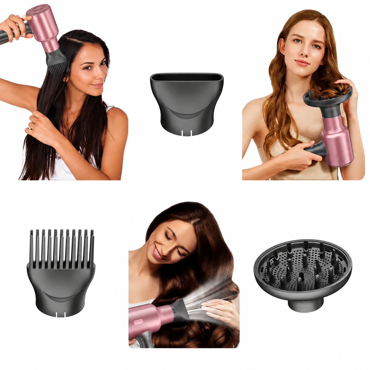 Sèche-cheveux Professionnel 1875W Ionique – Moteur DC – Brushing Rapide – Rose Gold – Femme & Homme