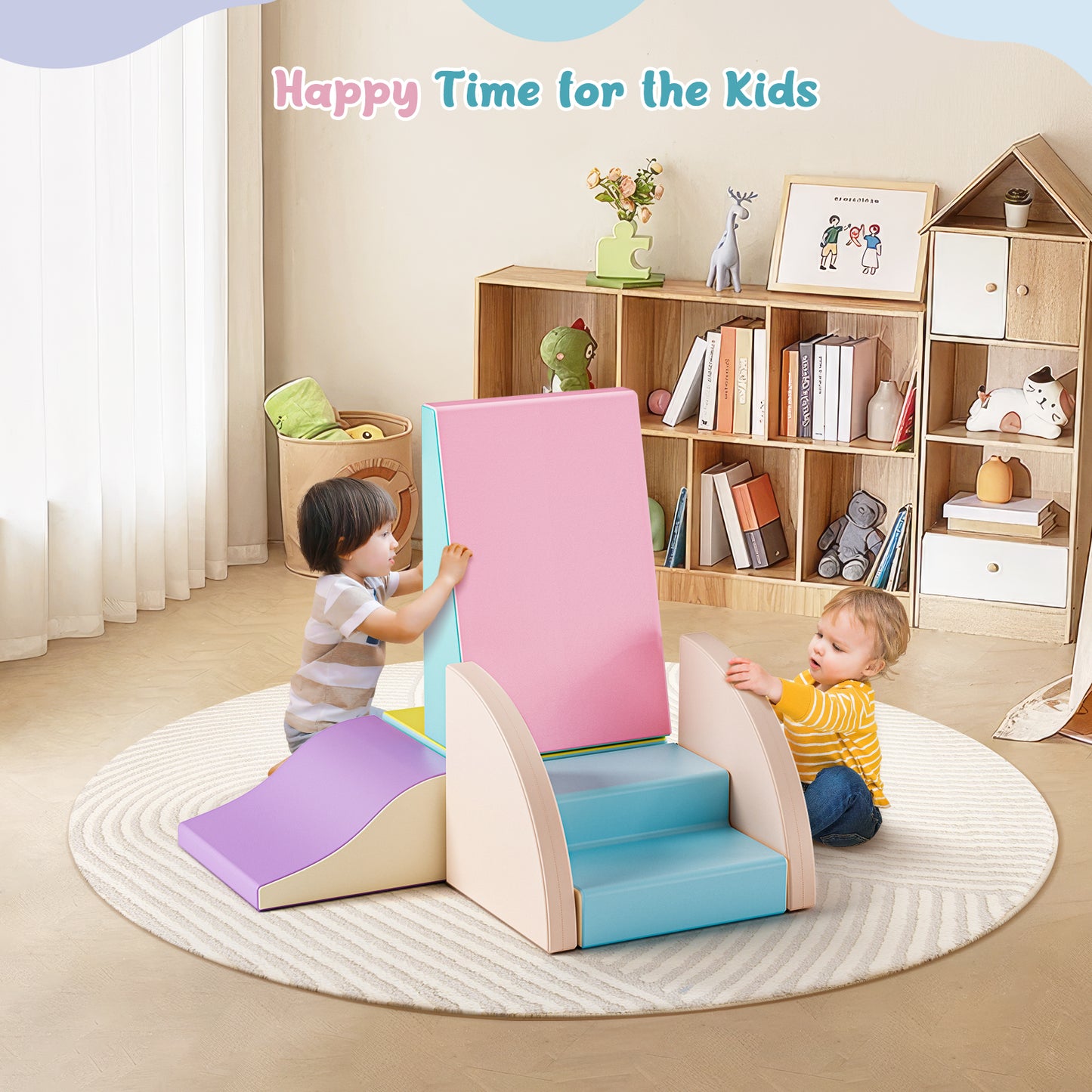 Ensemble de Modules de Motricité en Mousse pour Bébé – 6 Pièces – Aire de Jeux Enfant – Blocs PU/EPE – Développement Motricité