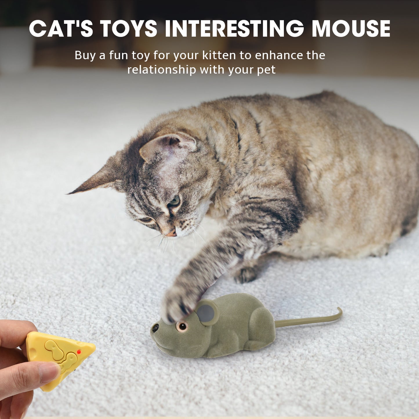 Jouet Chat Souris Interactive Rechargeable – Jouet 360° Résistant Morsures – Accessoire Chaton