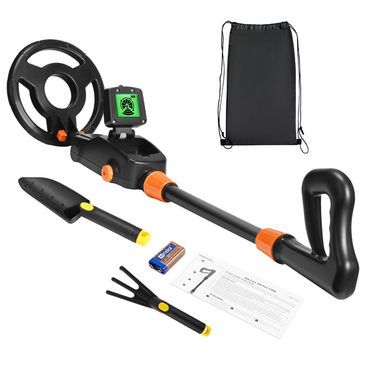 Détecteur de Métaux pour Enfants avec Écran LCD – Kit Chasse au Trésor Étanche Réglable – Jouet Exploration Extérieur avec Pelle et Sac