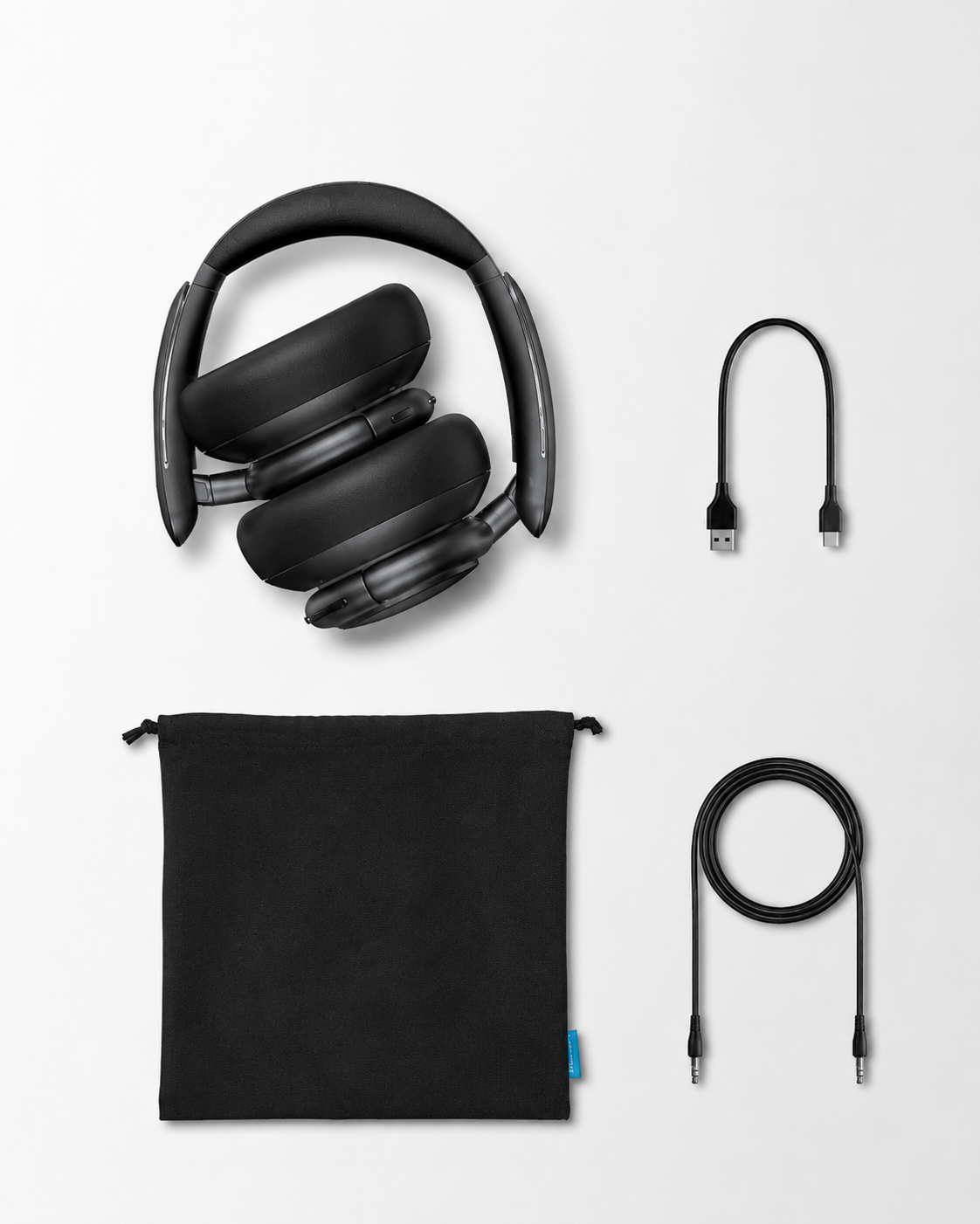 Casque Bluetooth Sans Fil avec Réduction de Bruit Active ANC, Audio Hi-Res, Autonomie 50 h, Charge Rapide, Connexion Multipoint, Casque Audio pour PC, Smartphone, Télétravail et Voyage