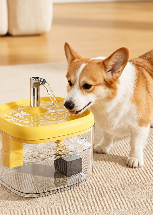 Fontaine à Eau Automatique 1,5 L pour Chat & Chien – Filtre, Pompe Silencieuse USB, Bec Inox
