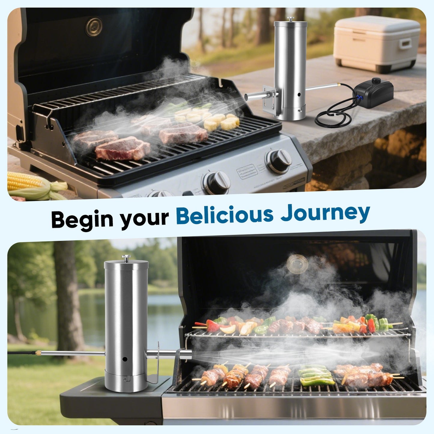 Générateur de Fumée Froide Inox – Accessoire Fumoir BBQ pour Viande et Aliments