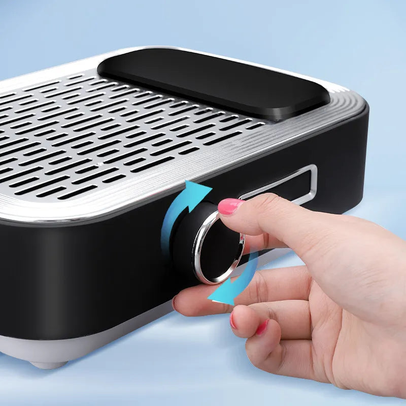 Stylo de Polissage Ongles Électrique 5-en-1 – Nail Art Rechargeable avec Aspirateur, Repose-Main et Éclairage