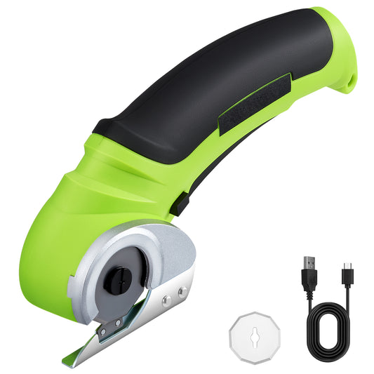 Ciseaux Électriques Sans Fil Rechargeables – Coupe Papier Carton Tissu Cuir – Coupe Rotative Multifonction