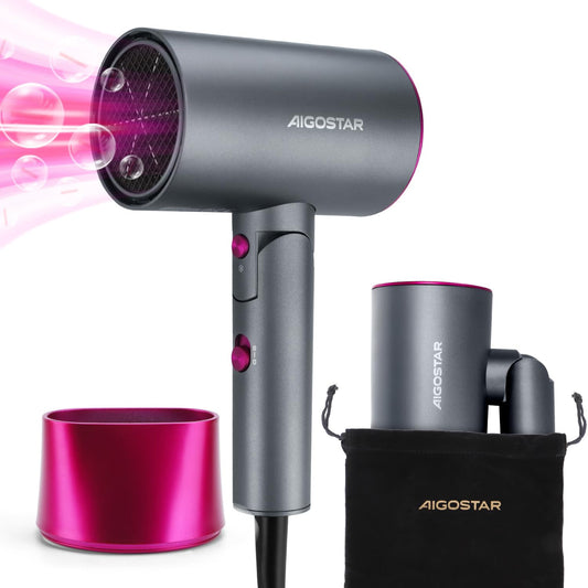 Sèche-cheveux Professionnel 1800W – 3 Températures, 2 Vitesses, Air Froid, Pliable, Léger, Idéal Voyage et Usage Quotidien
