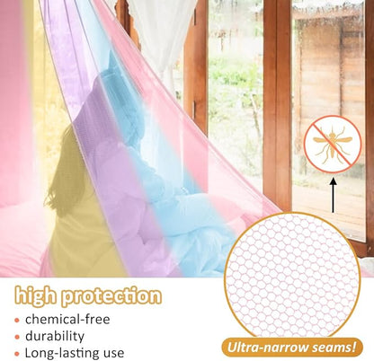 Moustiquaire de Lit Rose Universelle Pliable – Ciel de Lit Anti-Insectes pour Adulte Bébé Chambre Voyage Camping