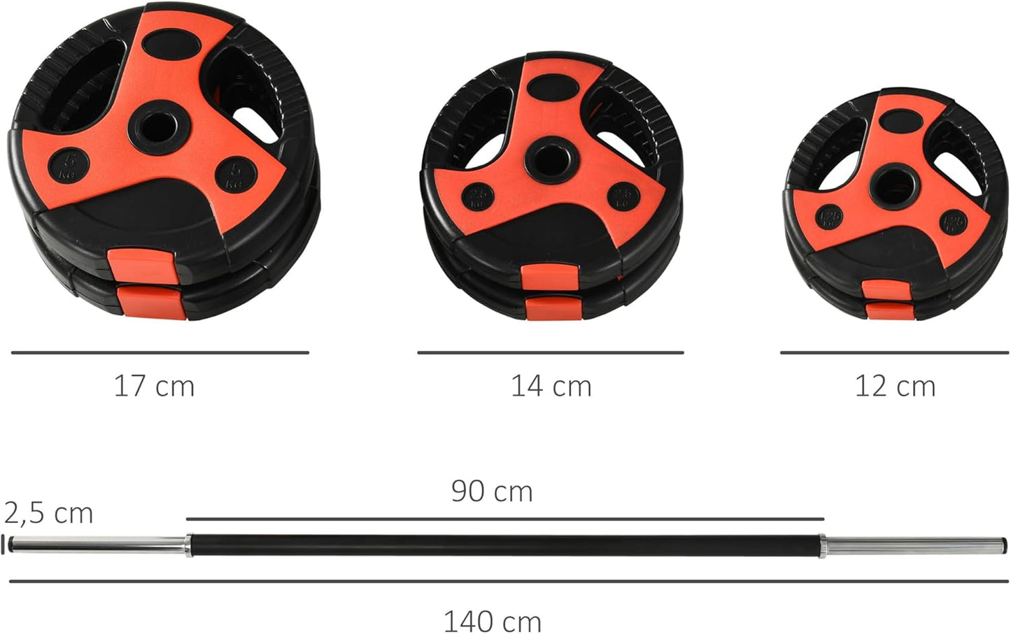 Kit Haltère Réglable 20 kg – Barre de Musculation avec Disques & Poignée Antidérapante – Fitness Domicile