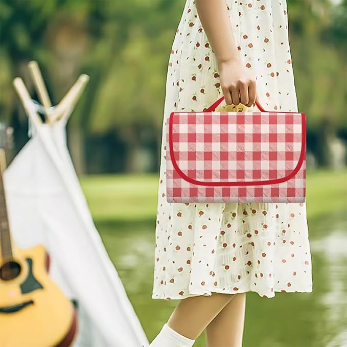 Couverture de Pique-Nique 200x200 cm Imperméable et Pliable – Tapis de Plage avec Poignée pour Camping Jardin BBQ Voyage