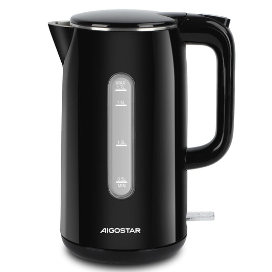 Bouilloire Électrique 1,7L en Acier Inoxydable – Chauffage Rapide, Indicateur de Niveau d’Eau, Arrêt Automatique, Design Compact