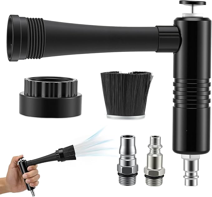 Pistolet de Nettoyage à Air Comprimé avec Technologie Tourbillon – Souffleur Pneumatique pour Voiture Intérieur Extérieur