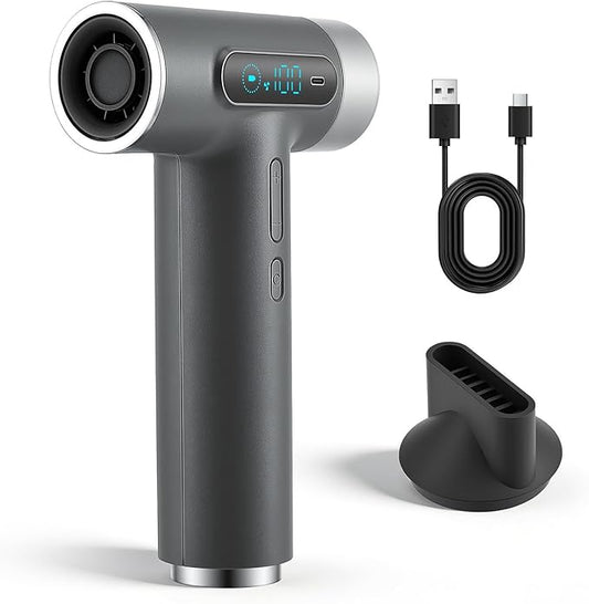 Sèche-Cheveux Sans Fil USB-C Rechargeable 200W – Mini Sèche-Cheveux Portable avec Écran Numérique – 3 Températures – Hair Dryer Voyage Compact
