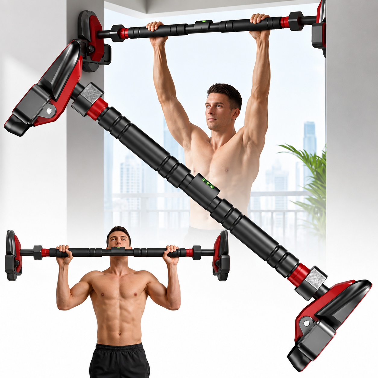 Barre de Traction Réglable pour Porte 73-100 cm | Musculation Multifonction Home Gym
